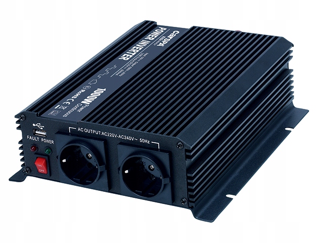 Měnič napětí Carspa CAR1KU-12 12V/230V+USB 1000W, modifikovaná sinus; CAR1K