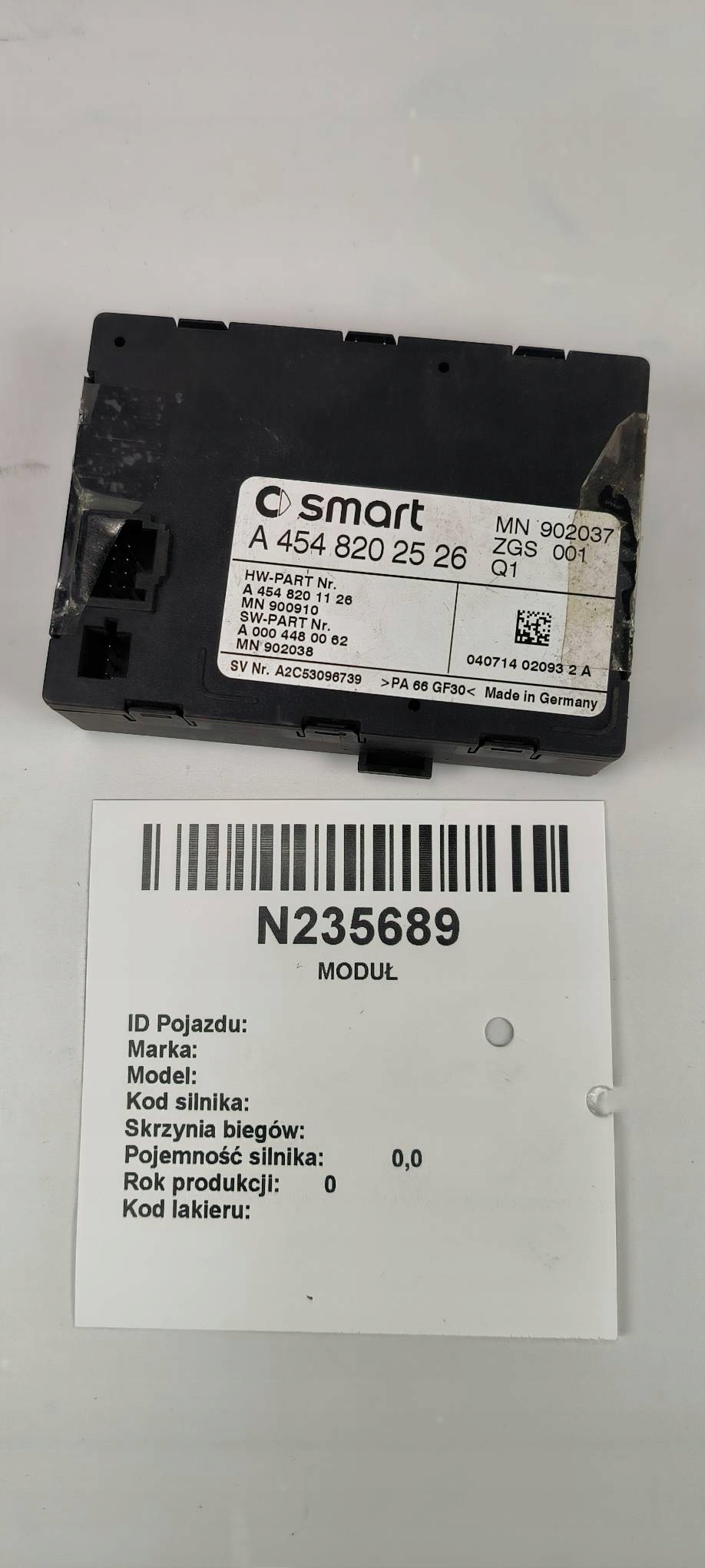 module IMMO A4548202526 SMART FORFOUR
