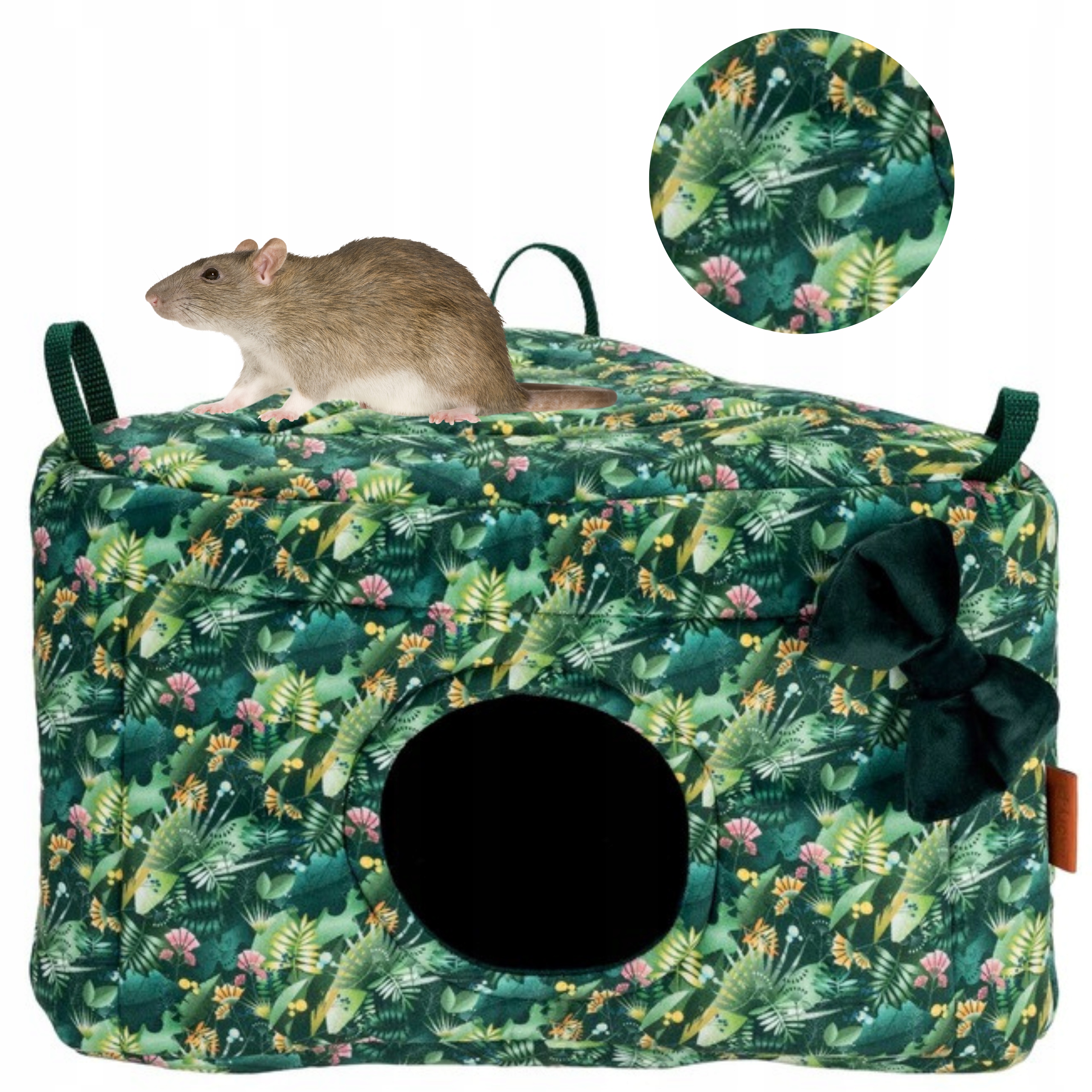 Levně Rohový Domeček Jeskyně pro Křečka Činčilu Potkana 34x24 Zelený