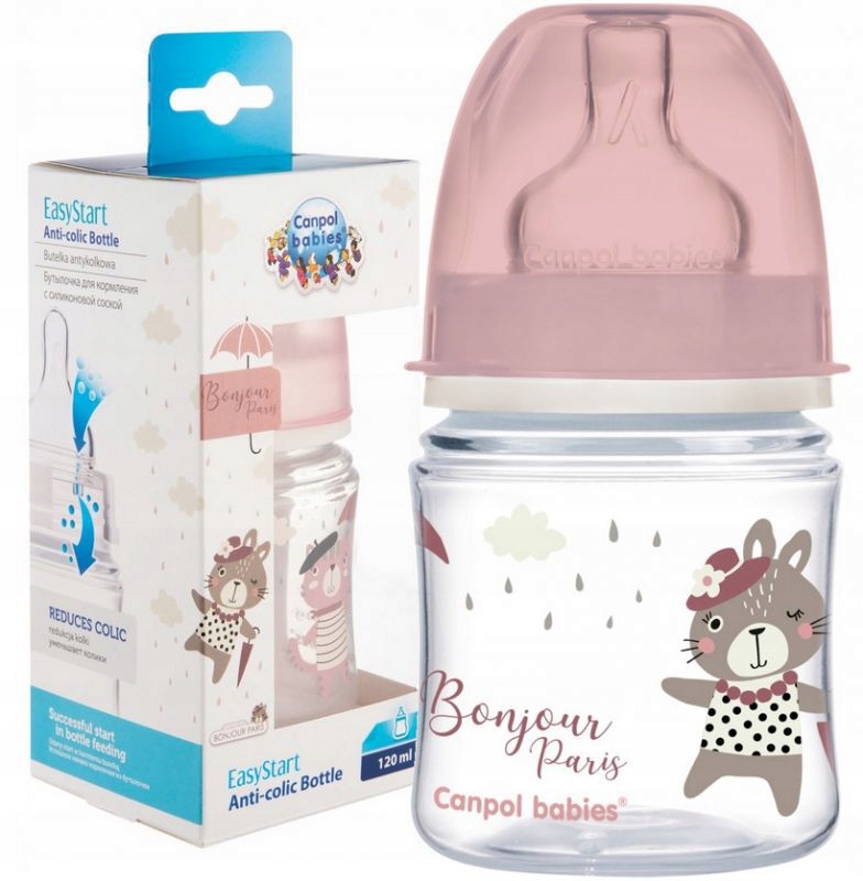 

Canpol babies Easy Star butelka bezkolkowa różowa