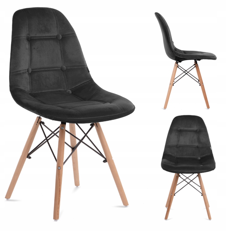 KRZESŁO TAPICEROWANE WELUROWE PIKOWANE DO JADALNI SALONU MICO KONSIMO