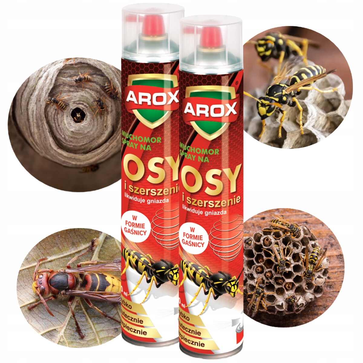 Muchomor Turbo spray zwalcza osy i szerszenie 2 x 750 ml Pozbądź Się Gniazd