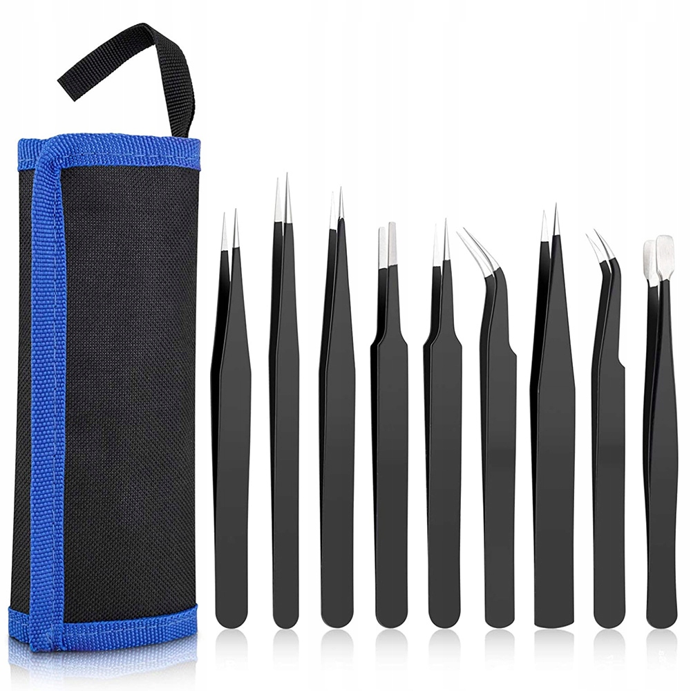 

Zestaw Pęset Pincet Precyzyjnych Metalowych 9 szt