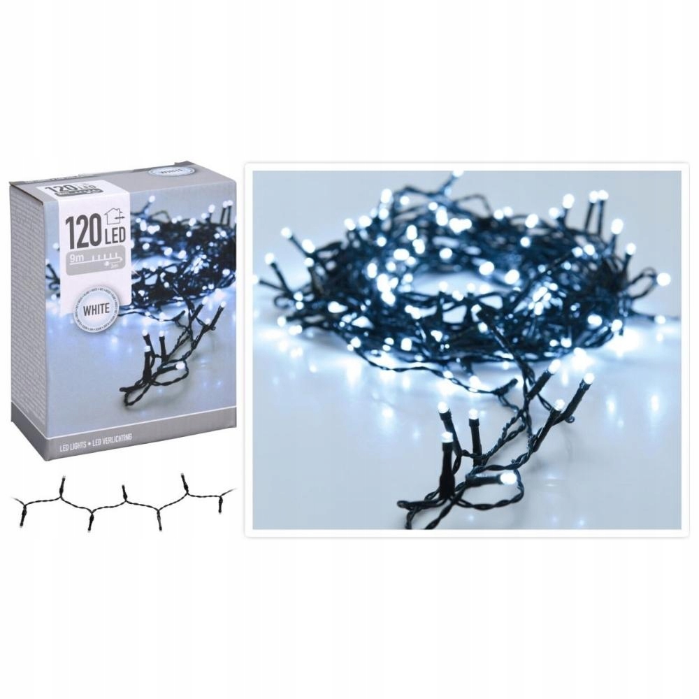 

Lampki Choinkowe Świąteczne 120 Led Białe Zimne