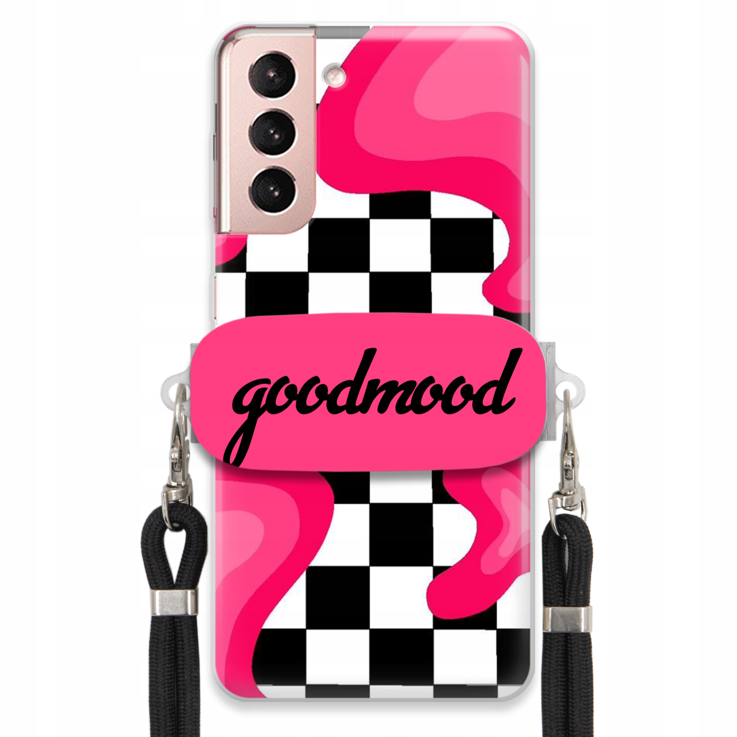 Puzdro Pre Samsung S21 5G Sada Case Držiak Na Vodítko Čierna Pre Teen Splash