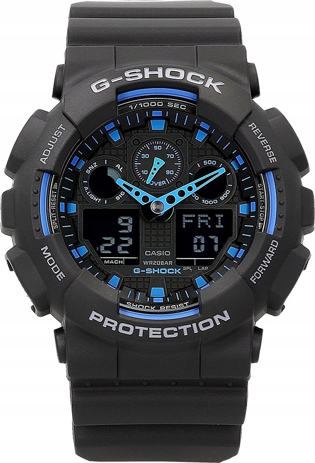 Sportowy wstrząsoodporny zegarek CASIO G-SHOCK GA-100-1A2 WR 200M