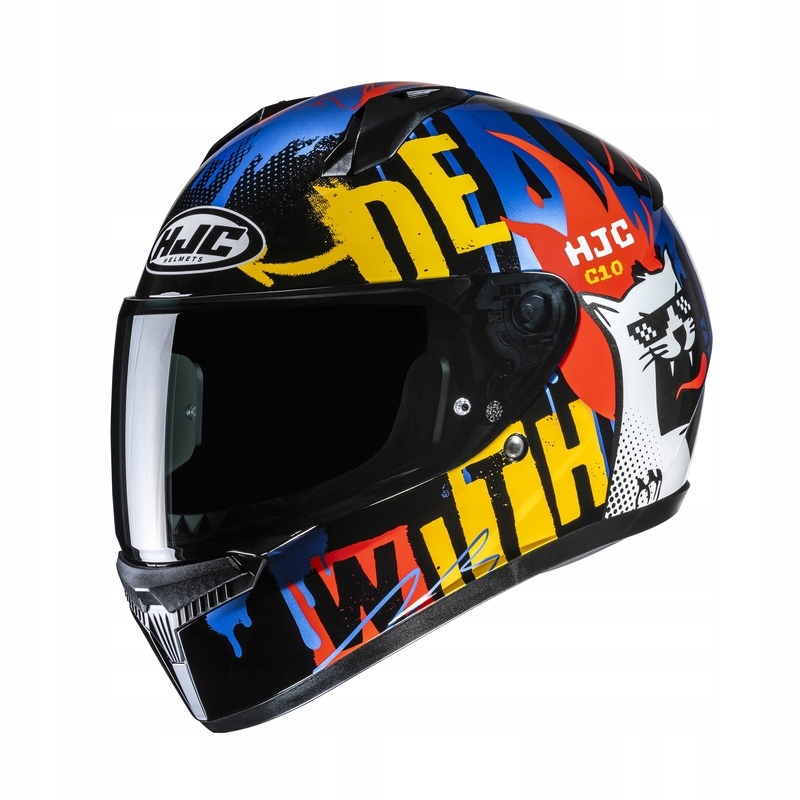 Motocyklová Prilba Hjc C10 Fop Black Blue (xxs) Svetlé Sklo