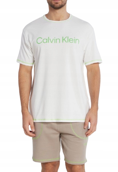 Calvin Klein Pánské Pyžamo S Nápisem A Krátkým Rukávem, Velikost XL
