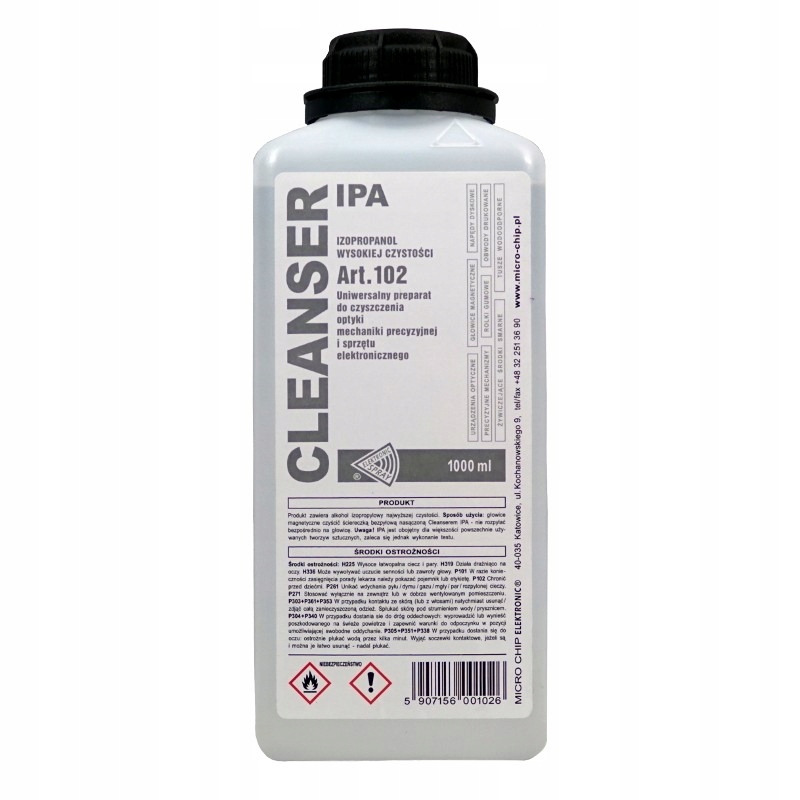 

Cleanser Ipa, alkohol izopropylowy 99,9%, 1000 ml.