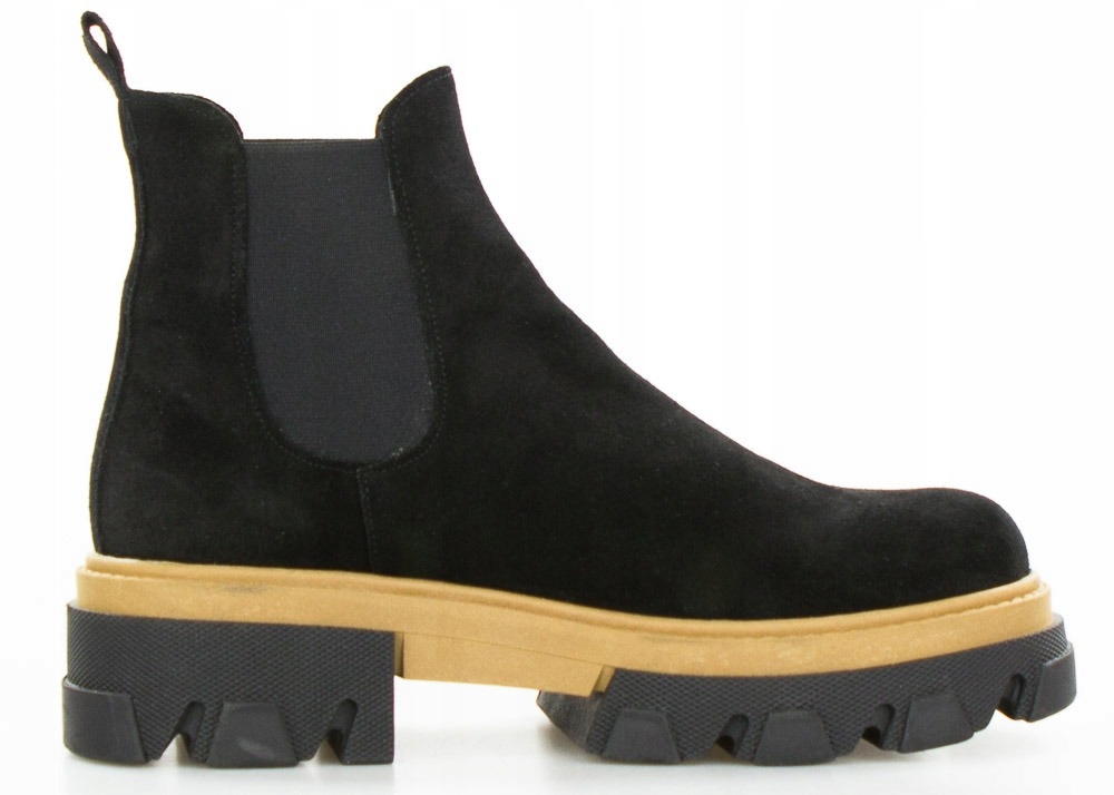 Černé Kotníkové Boty Kožené Pevné Ploché 38