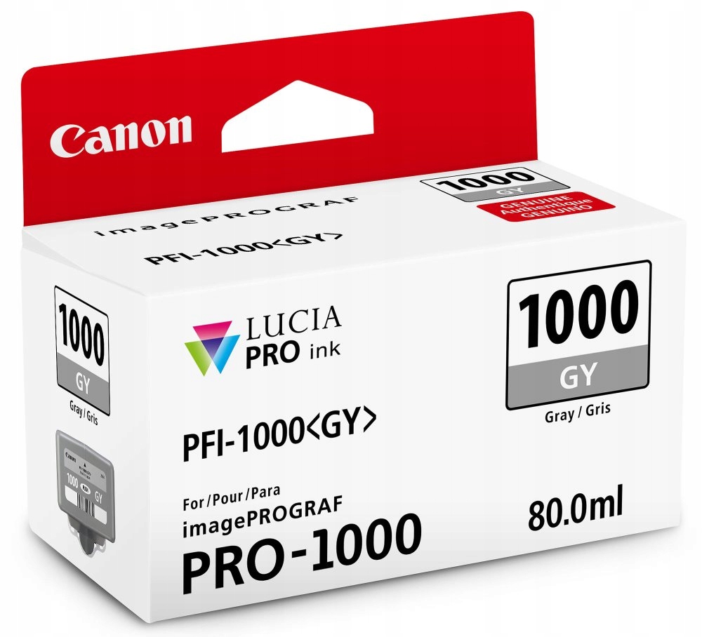 Canon inkoustová náplň PFI-1000 (grey, 80ml) pro Canon imagePROGRAF PRO-100