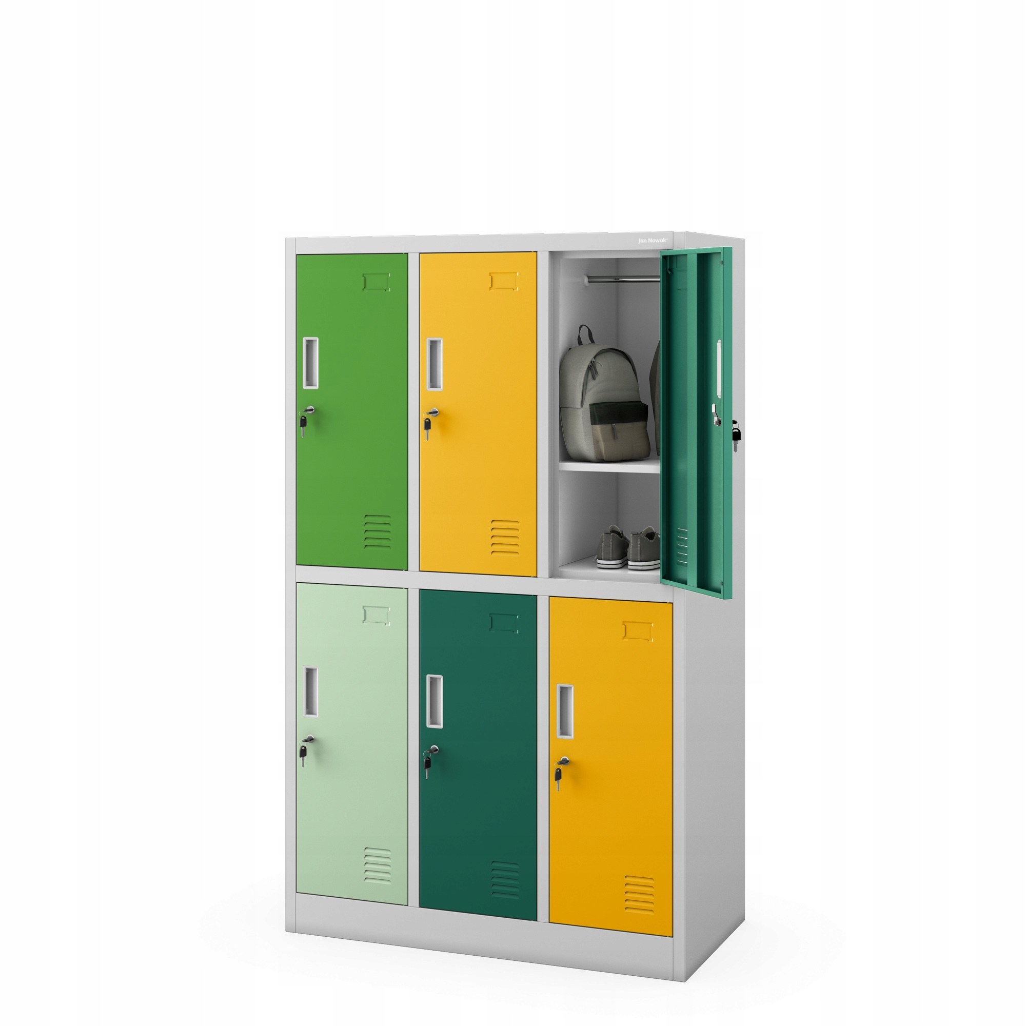 Jan Nowak Skříň Kovová školní skříň Nízká 150 cm Igorek Vícebarevná