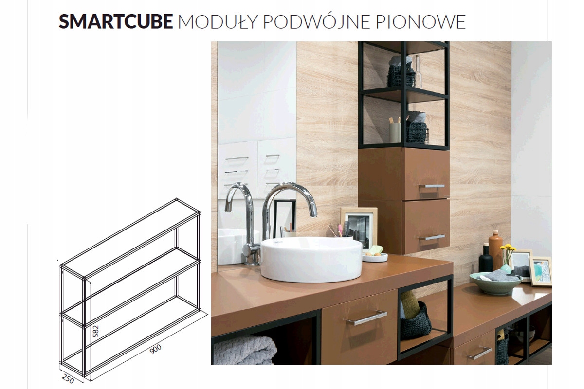 Schuco 28.956.04.KPL Regál SmartCube dvojitý vertikálny /900 inox