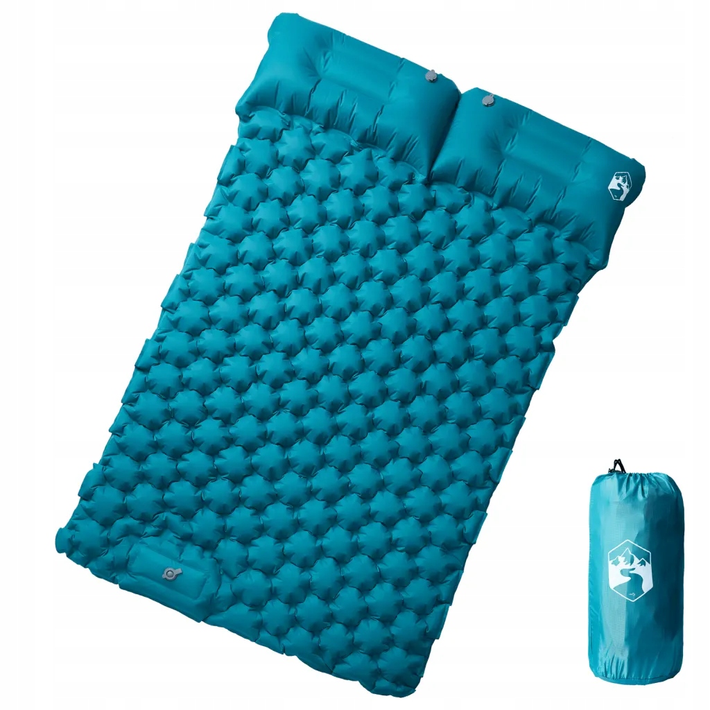 Samonafukovací matrace pro 2 osoby, 195 x 130 x 8,5 cm, modrá