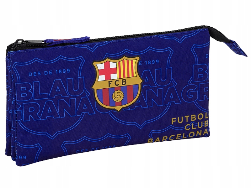 Fc Barcelona Saszetka Kosmetyczka Piórnik 3 Komorowa Barca Niebieska