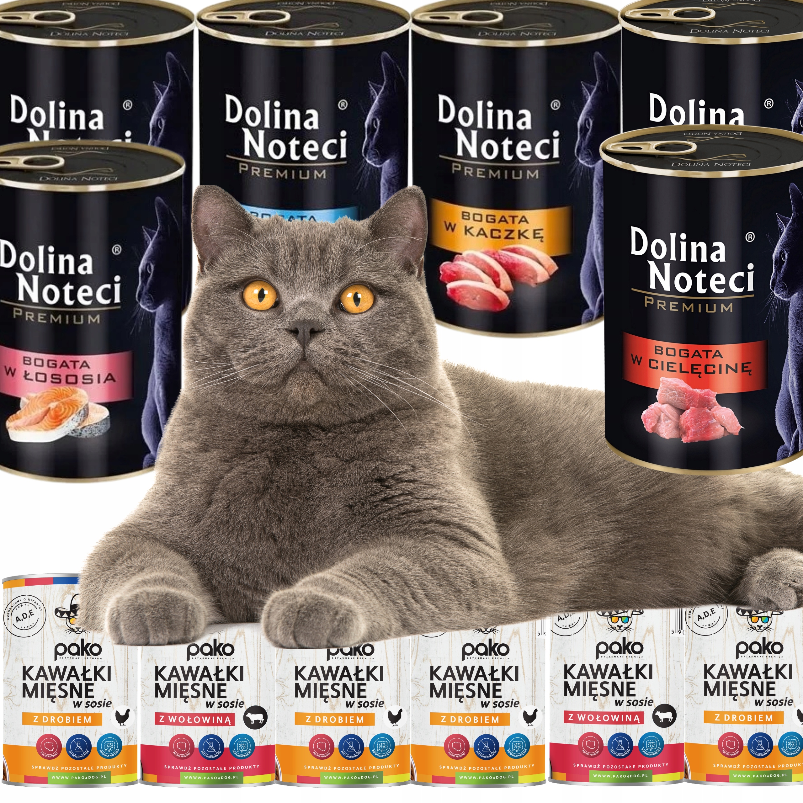 Mix smaków Dolina Noteci Premium Pako Kot 24x400 g karma mokra w puszce