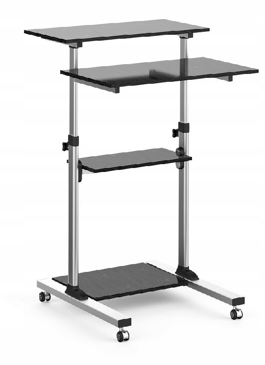 Mobilne Biurko Stolik Prezentacyjny do pod laptop z Półką Regulowany Techly