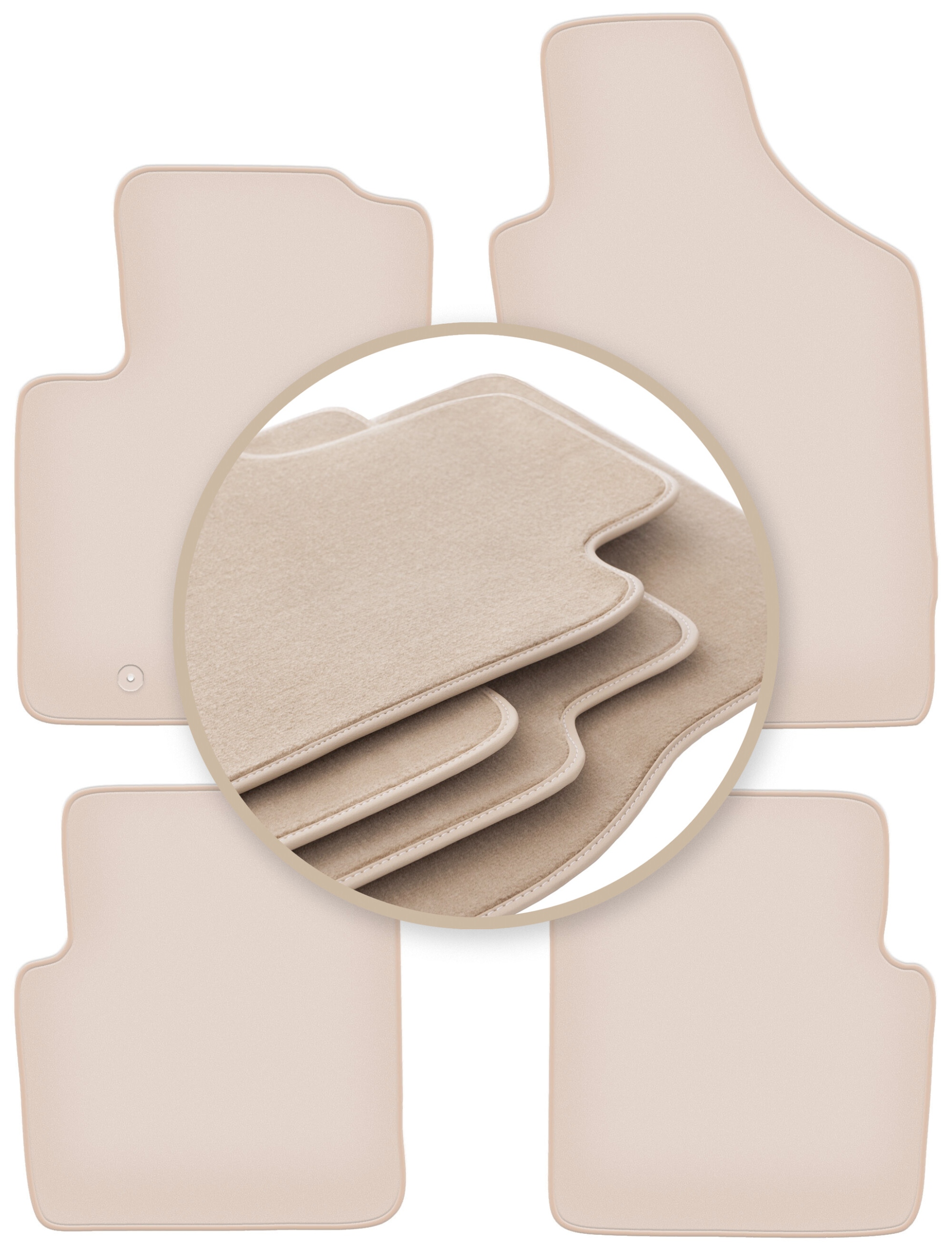 Velúrové koberčeky 10 mm Premium pre: Fiat 500 kabriolet, hatchback 2007-2013