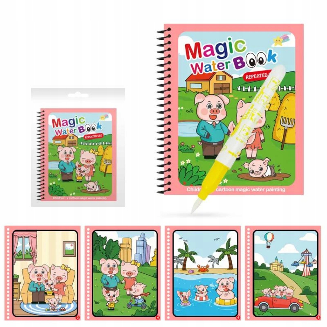 MAGICZNA KOLOROWANKA WODNA Z PISAKIEM ŚWINKI