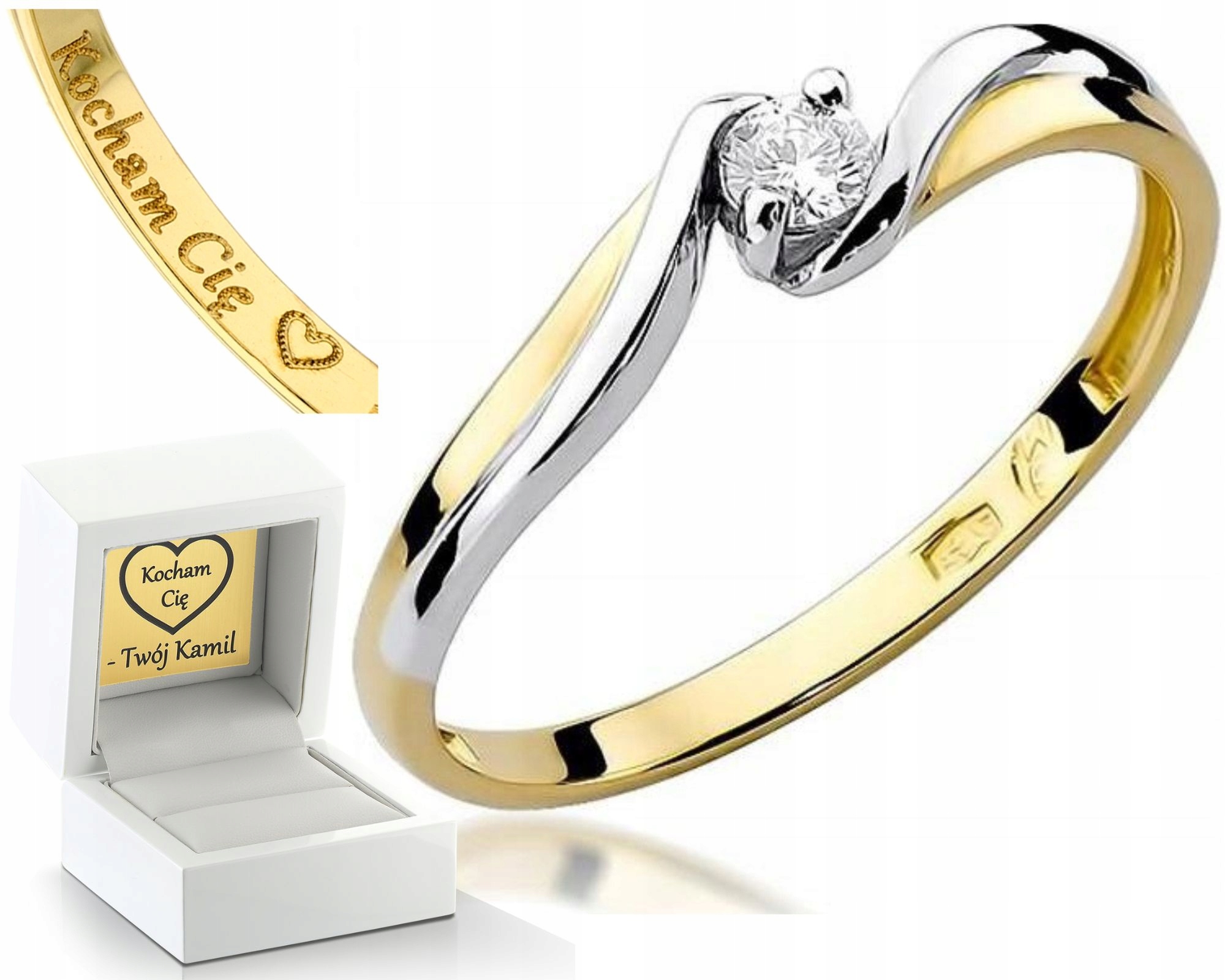 Prstýnek S Briliantem 0,10 Ct Gravírování Zlato