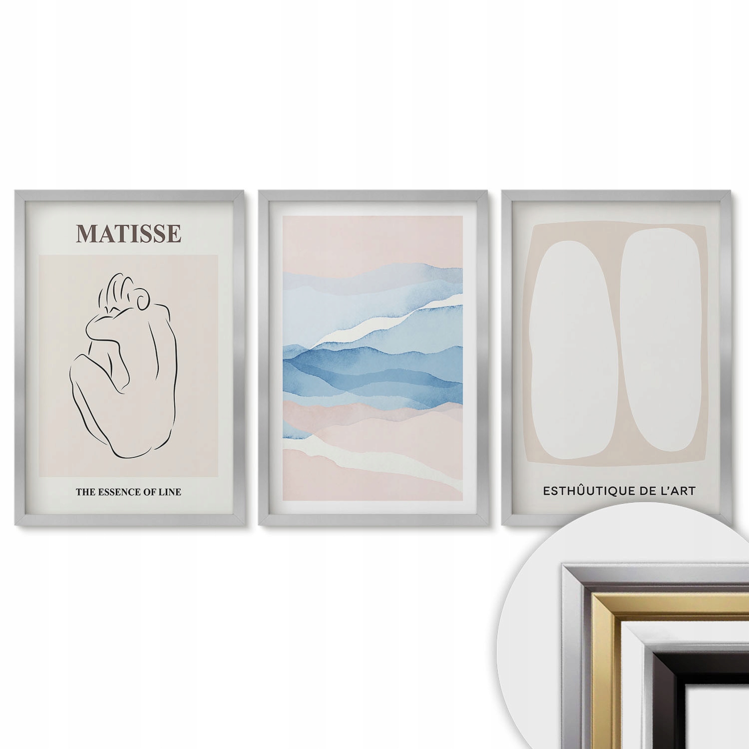 Sada Triptych Set Foto Obrazů Sada 40x60 Abstraktní formy Matisse
