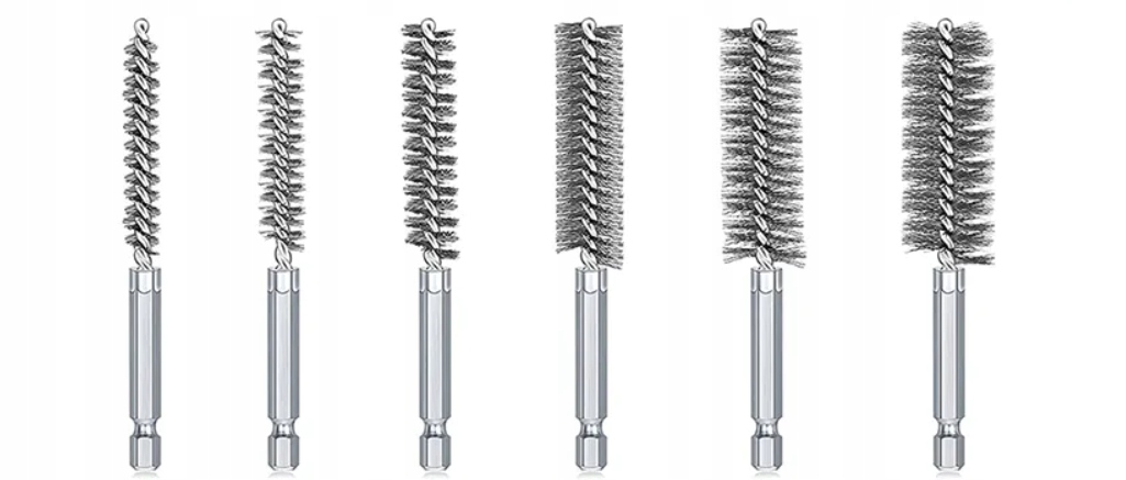 SZCZOTKI STALOWE CZYSZCZĄCE NA WIERTARKĘ WKRĘTARKĘ 6 SZTUK SZCZOTKA STALOWA