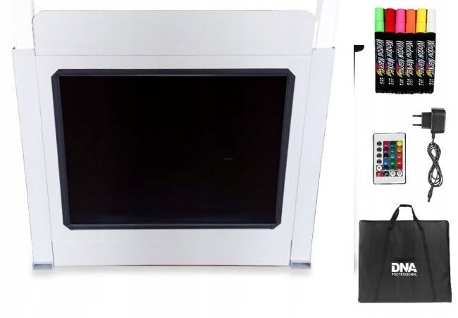 DNA DJ BOOTH WH BIAŁY STÓŁ STANOWISKO DJ PODŚWIETLANA TABLICA LED RGB