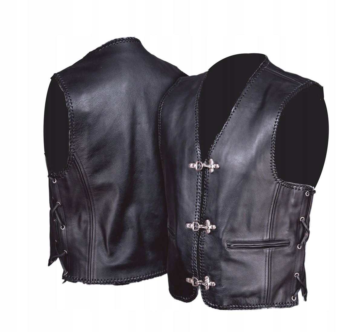 UNIKATOWA KAMIZELKA SKÓRZANA MOTOCYKL KM003 L