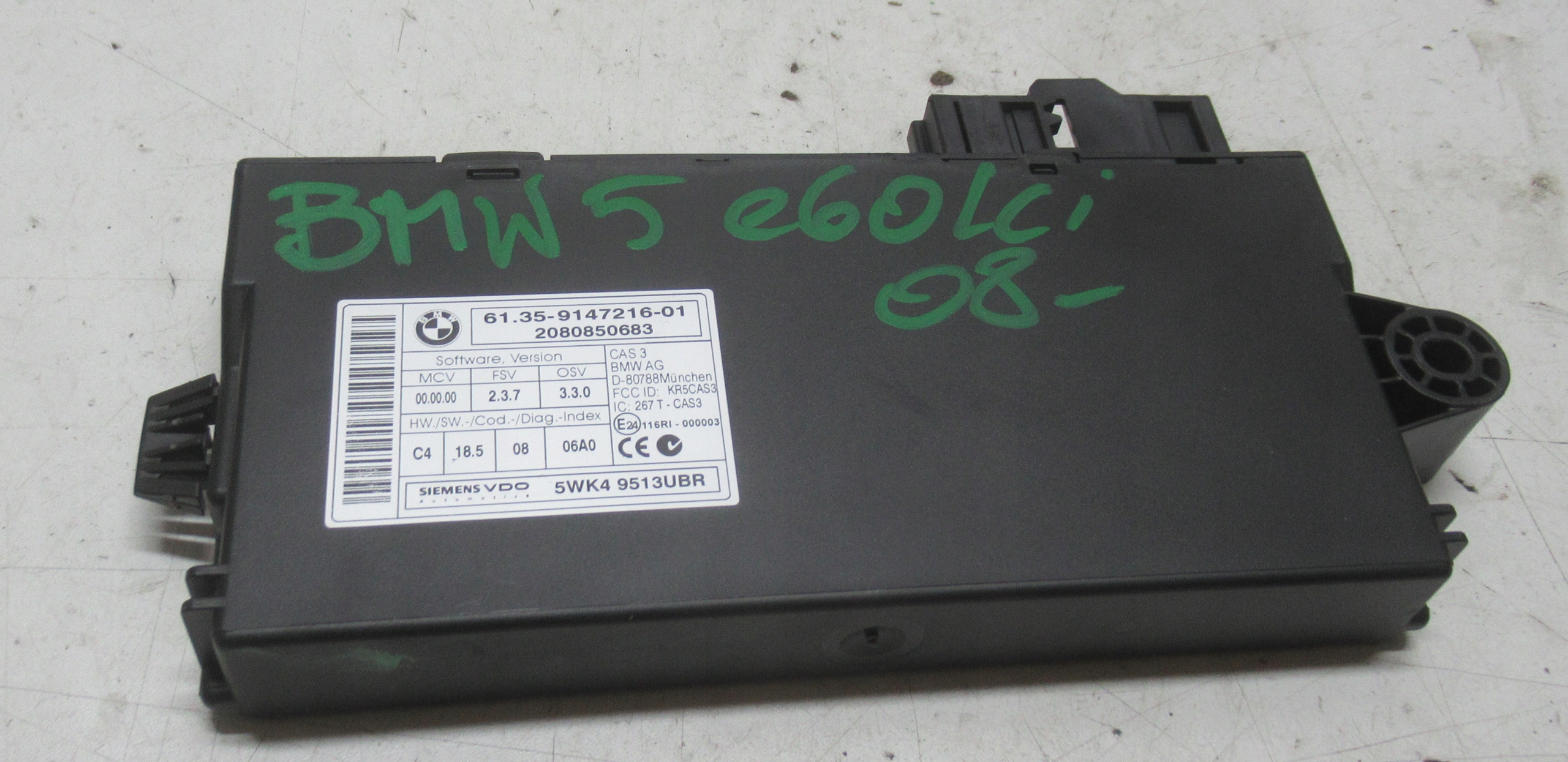 BMW E60 LCI 08R module control unit CAS 9147216