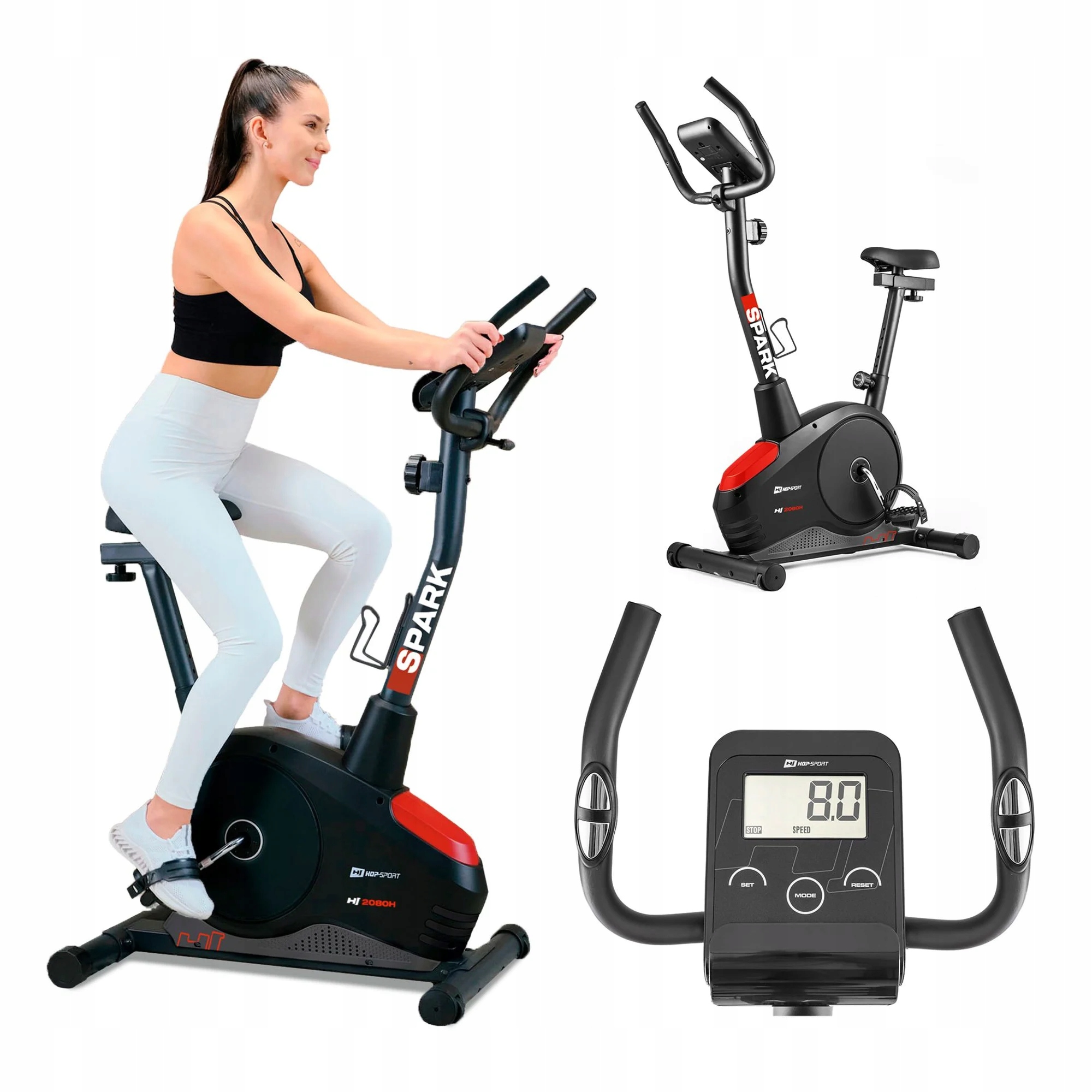 Magnetický rotoped stacionární kolo Hop-Sport Spark stabilní