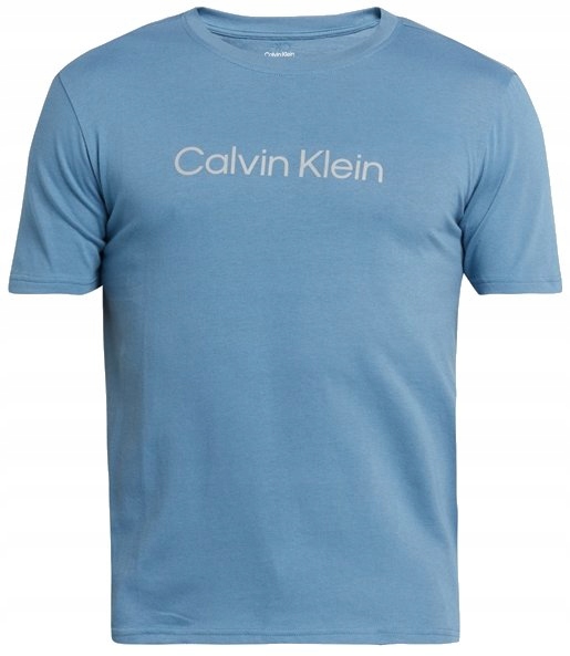 Męska koszulka z krótkim rękawem t shirt Calvin Klein r. S niebieska Ck
