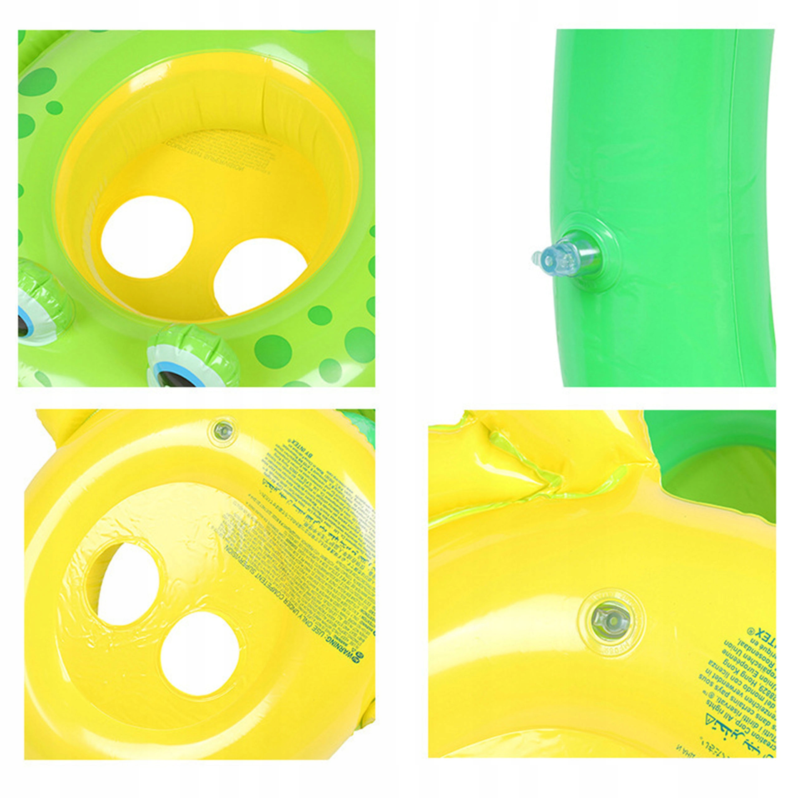 KOŁO DO PŁYWANIA DLA NIEMOWLĄT Z SIEDZISKIEM I DASZKIEM ŻABKA ŻABA Długość 119 cm