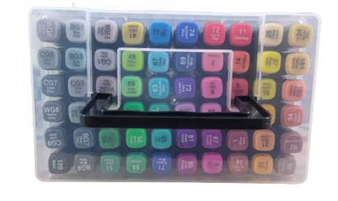 Markery dwustronne permanentne Kayet 60 kolorów Marka Kayet