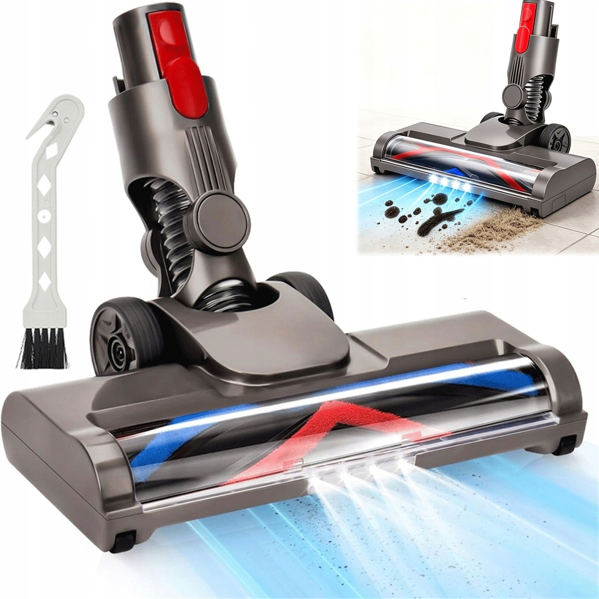 Podlahový kartáč s Led diodami pro Dyson V15 V11 V10 V8 V7 na mramor