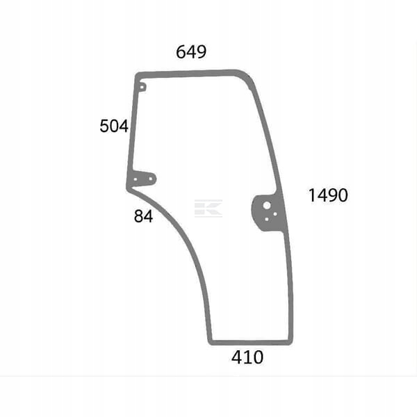 Sklo dveří pravé 87301767 Kramp