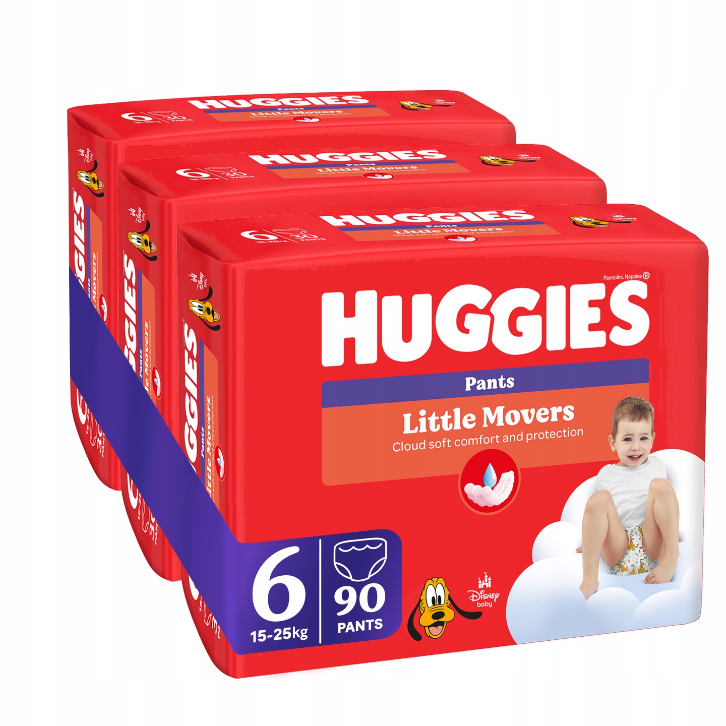 Huggies Little Movers Pants Pieluchomajtki rozmiar 6 (15-25 kg) 4x30szt