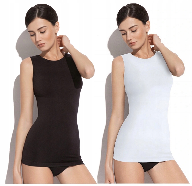 2 X GATTA KOSZULKA VEST CZARNA BIAŁA XL