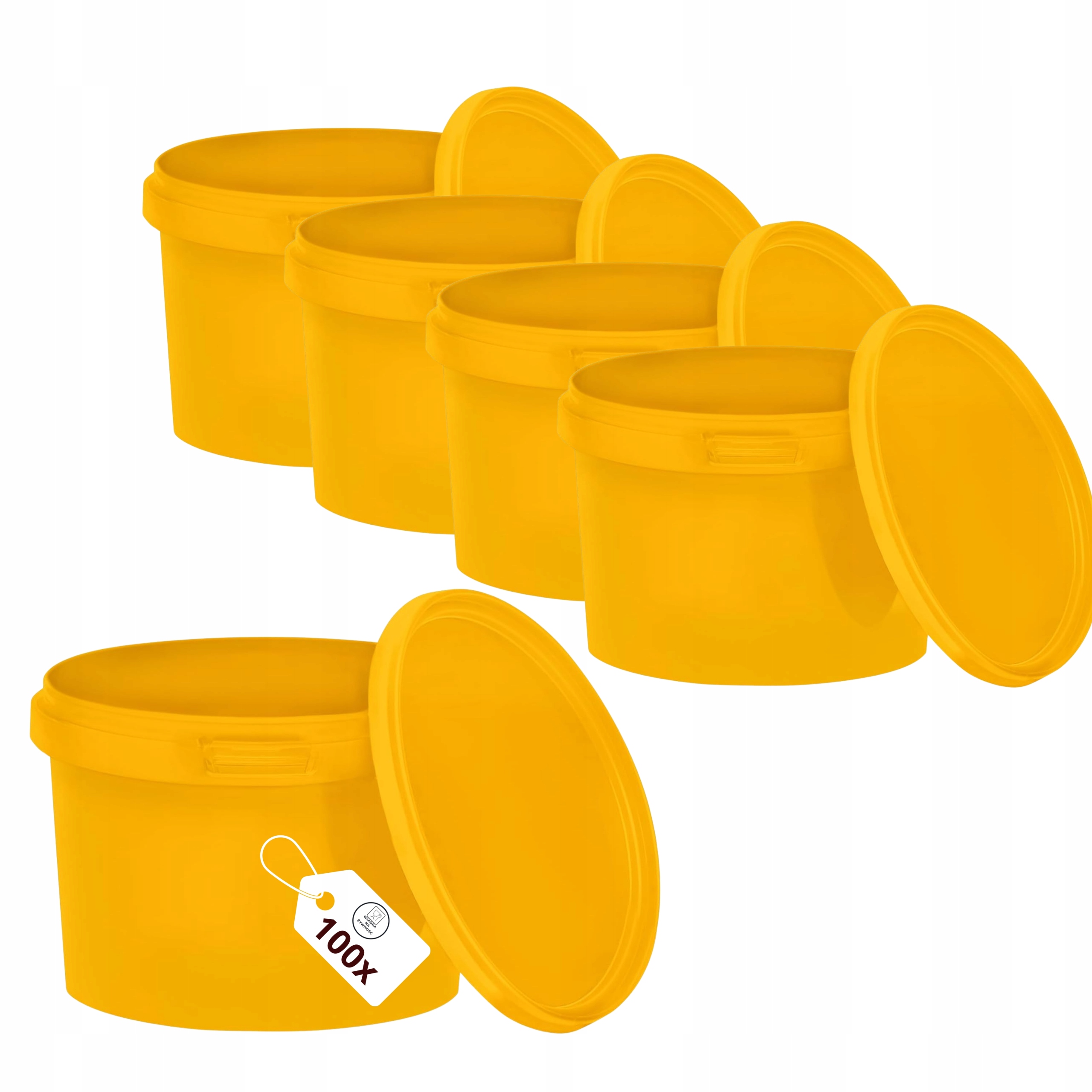 Kbelík na potraviny 100 x 0,5 l Žlutý s víkem