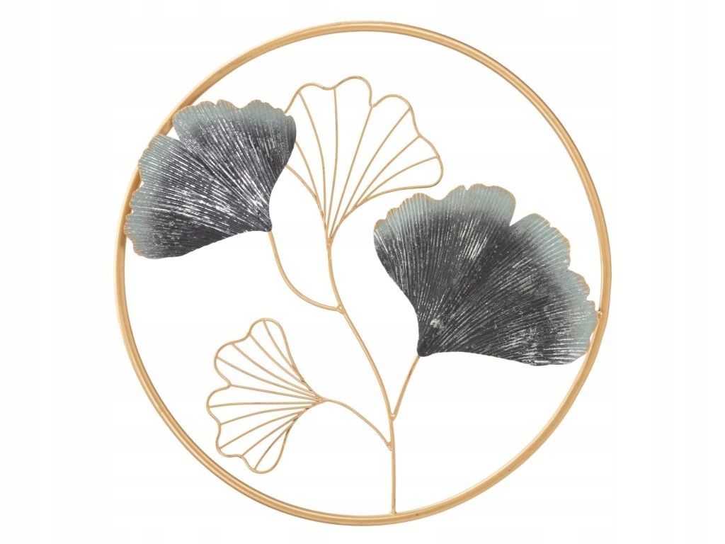 Kovový nástenný panel Flower, zlatý, Ø 45,5 cm