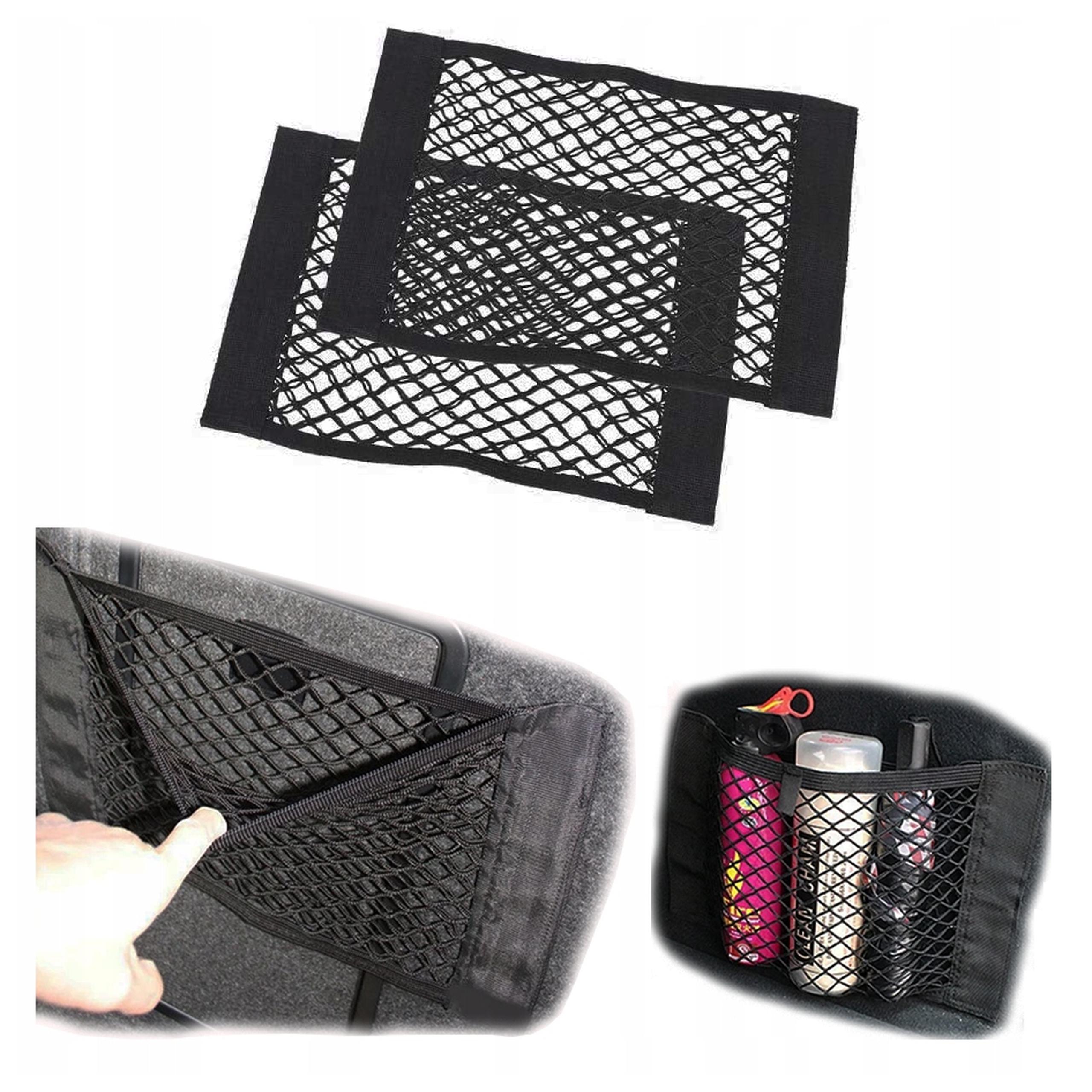 2x Siatki Do Bagażnika Samochodowego Na Rzep 25x30 Organizer Kieszonka