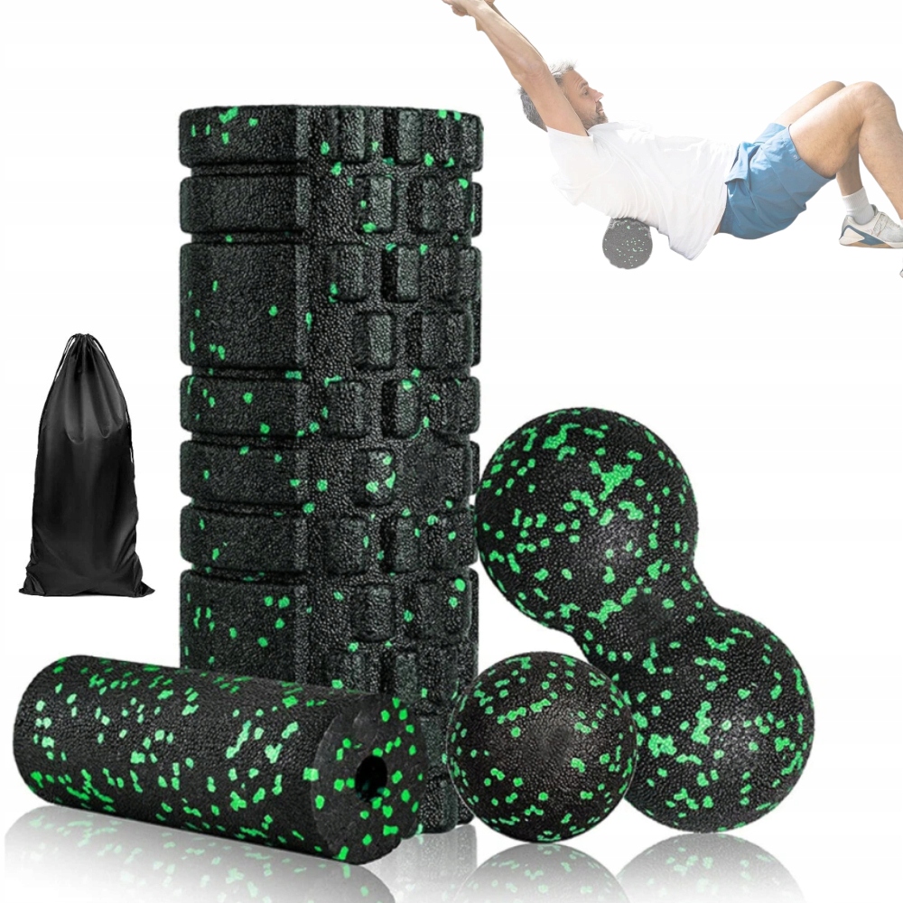 Zestaw Do Masażu Powięzi Roller Wałek Piłka Podwójna Duoball 4x