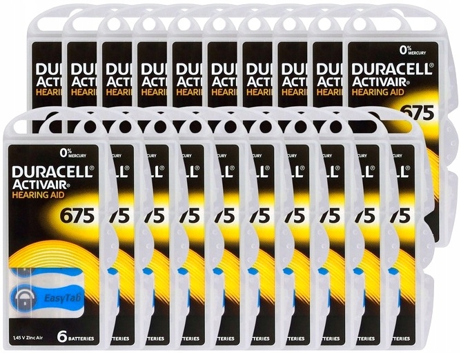 

Baterie Słuchowe Duracell 675 ActivAir PR44 120szt
