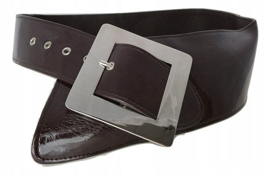 

Pasek Damski Brązowy lakierowany Szeroki 10cm