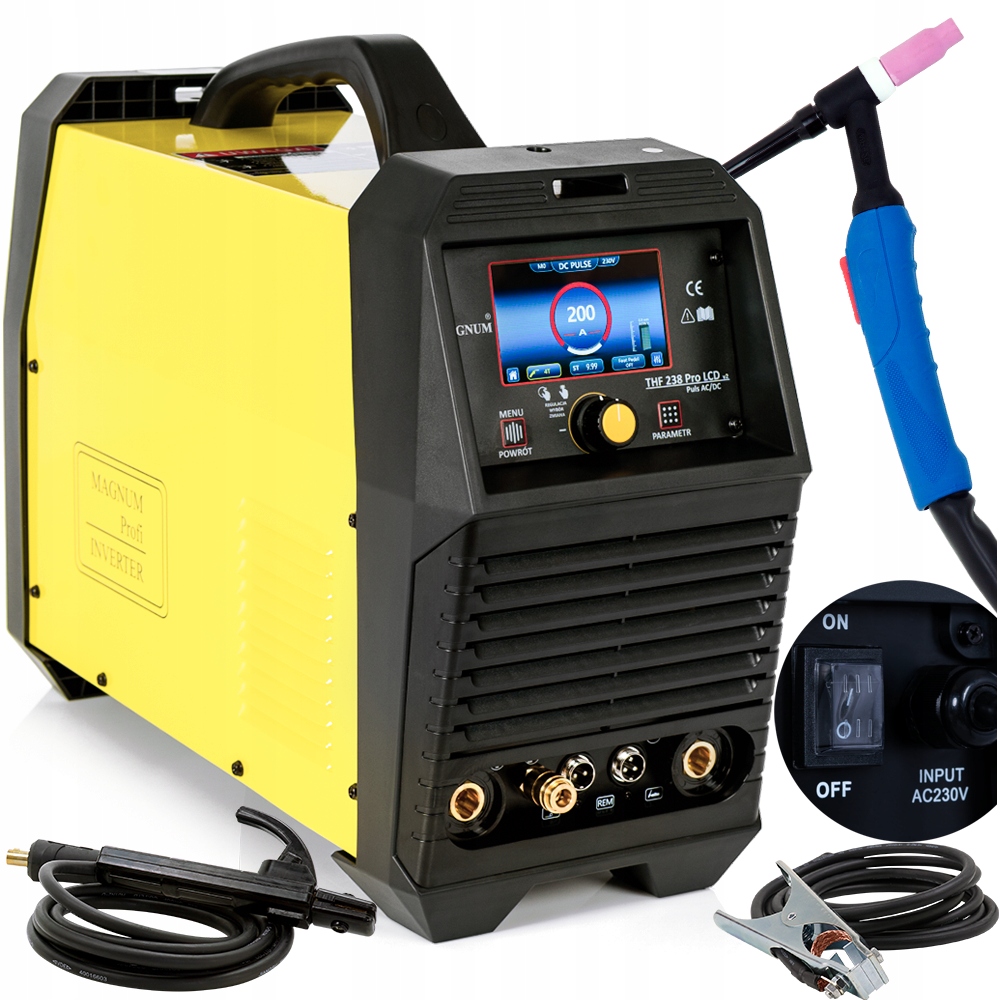Spawarka Tig Ac DC 200A Magnum Thf 238 Pro LCD V2 Igbt 2T 4T Spot 230v