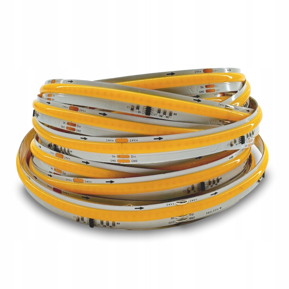 Taśma Led 5m Cob B.Neutralny Cyfrowa 24V 360D Mocna Pixel WS2811 Płynąca