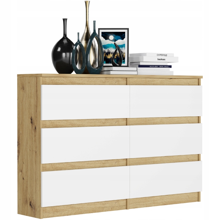 KOMODA 120CM SZAFKA 6 SZUFLAD R-120 ARTISAN MIX
