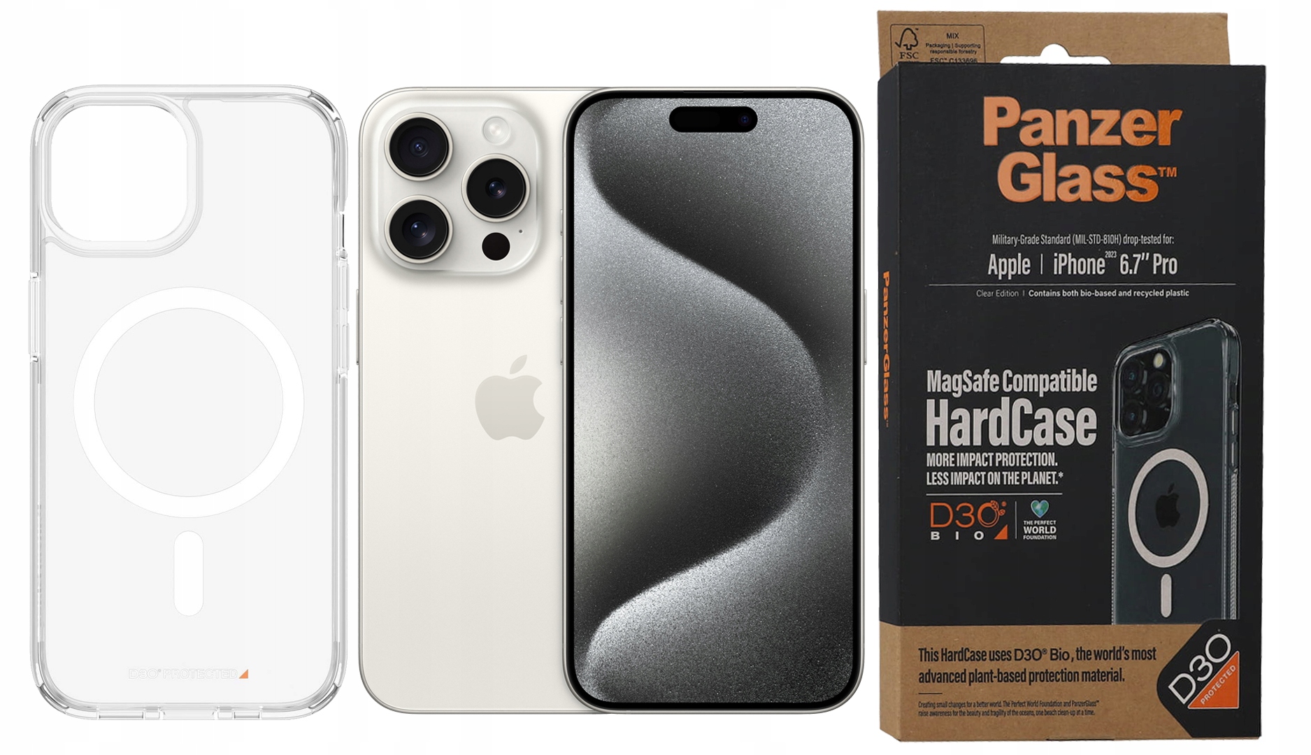 PanzerGlass Pouzdro HardCase MagSafe pro iPhone 15 Pro Max 6,7" bezbarvé