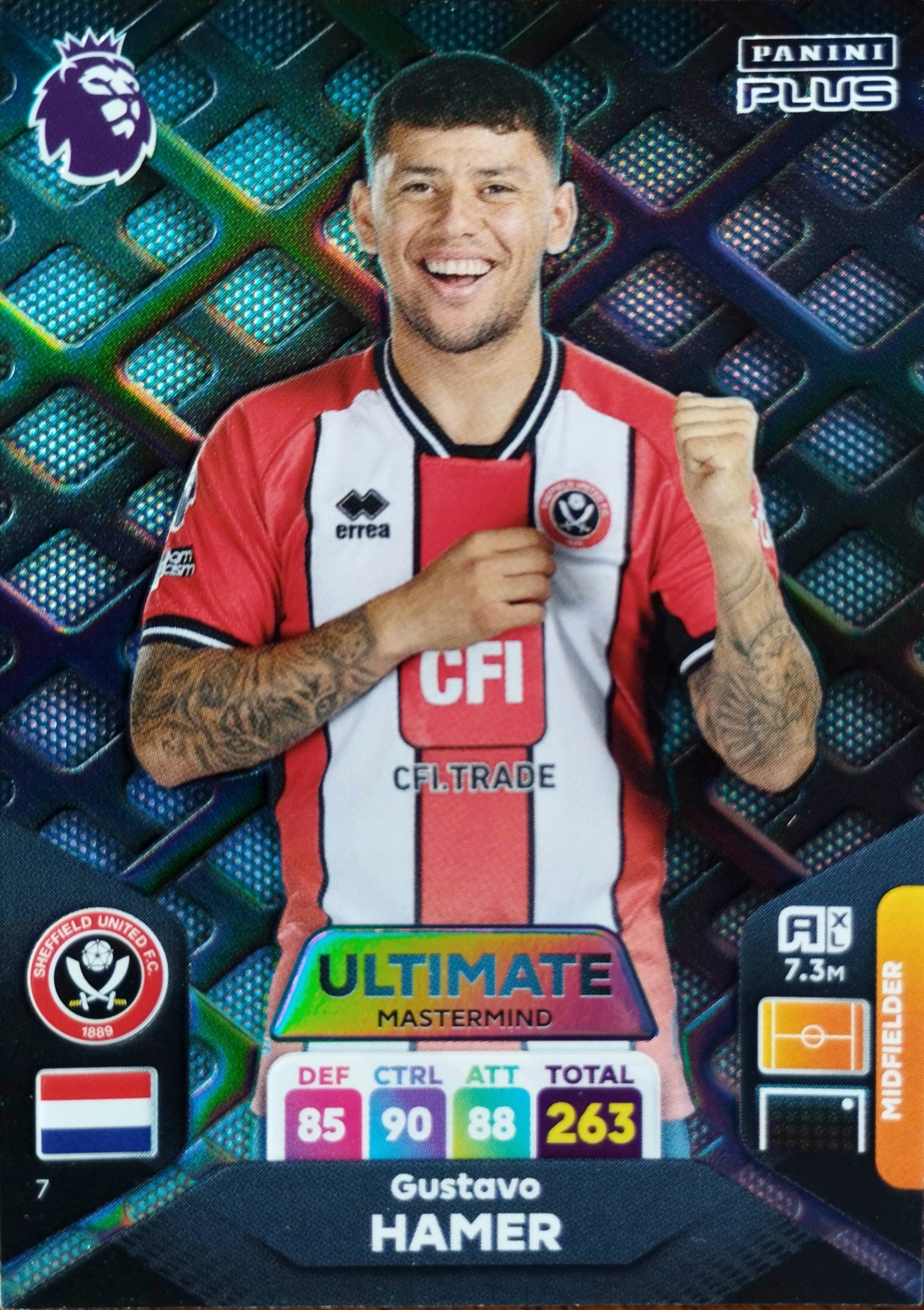 Panini Premier League 2024 Plus Ultimate Mastermind 7 Hamer Sheffield U