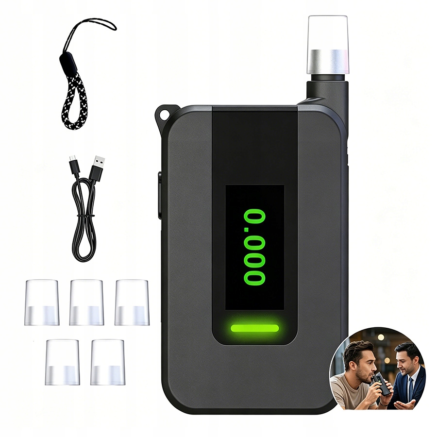 Elektrochemický policejní alkoholtester Ai Beznáustkový Profesionální 6x Náustky