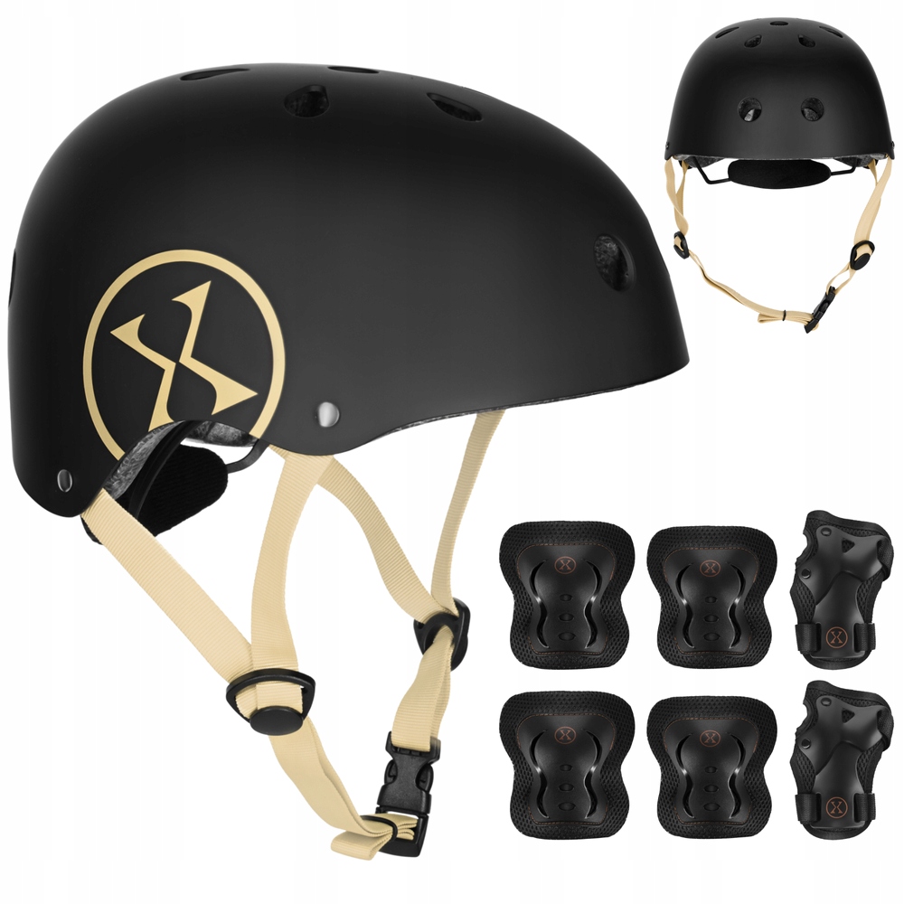 Cyklistická přilba na koloběžku s nastavitelným oříškem 58-61 cm chrániče L